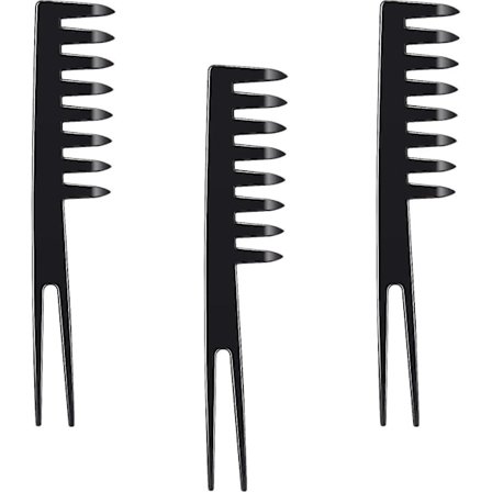 3 stk. Fantail-kammer med brede tenner og dobbel spiss - gave