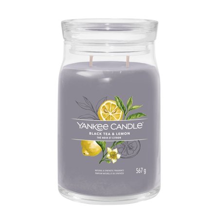 Yankee Candle Signature Jar Candles Black Tea & Lemon 567g - Candela Profumata