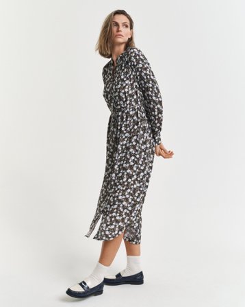 GANT Damen Kleid mit Blumen-Print (40) Blau