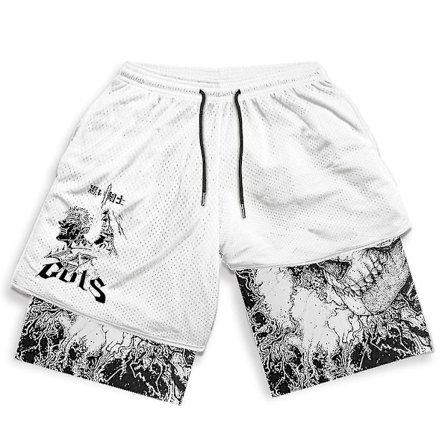 Anime Gym Shorts Herr Dam Berserk Manga 3d Print 2 In 1 Performance Shorts Träning Sommar Quick Dry Compressionshort Byxor