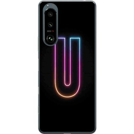 Kompatibelt Mobildeksel til Sony Sony Xperia 5 III Minimalistisk neonbokstav U i fargerik lys effekt mot svart bakgrunn