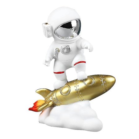 Astronaut På Raketten Figur Statuette Hjem Decor Samleobjekt Skrivebord B