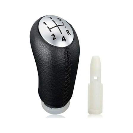 Manuelt gearskifteknap til Renault Clio III 2005-09, Megane 2 Laguna 2003-09, sort læder, med adapter