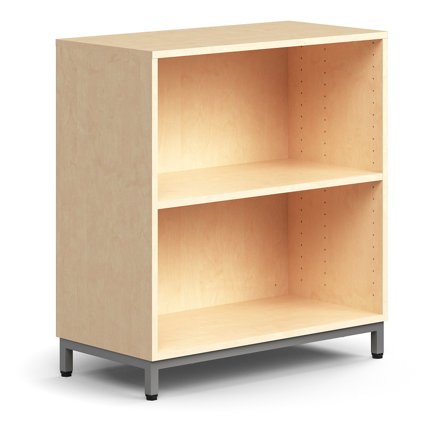 Bücherregal QBUS, 868x800x400 mm, Silber, Birke