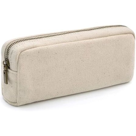 Lærreds penalhus, stort penalhus, makeup taske i lærred, holdbar kontororganisator - Beige 18,5*4*7,5CM
