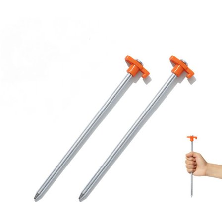 Holdbar teltplugg i stål for steinask, campingteltplugg med plastholder for teltplugg for utendørs, verktøyrom