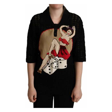 Dolce & Gabbana Short Sleeve Shirts Sort, Dame Skjorter