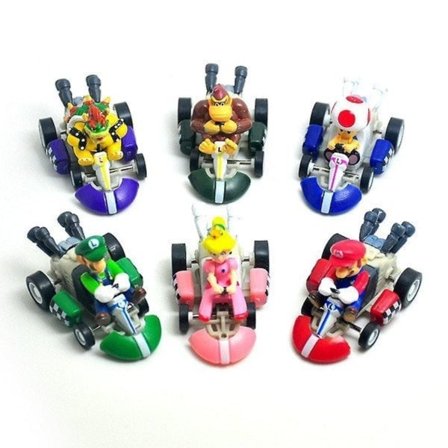 1mor Super Mario Bros. Biler / Gokarts 6 stk.