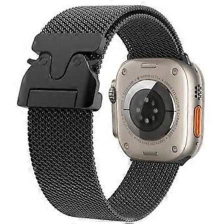 Kompatibelt för Apple Watch Series 10 46mm Ersättningsarmband Milanesisk Mesh Rostfritt Stål Klockarmband (Svart)