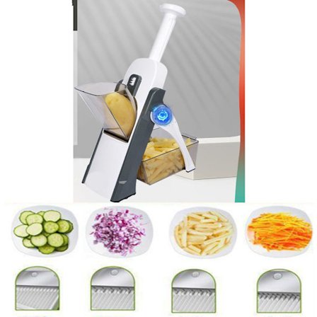 1-delt sett (svartgrå [revet+skivet+ternet+strimlet]) Multifuncti