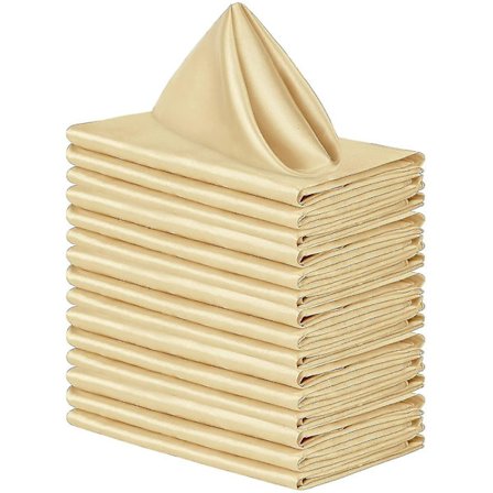 12 stk. stoffservietter, satengbordsservietter, gjenbrukbare stoffservietter til bryllup 50*50 cm