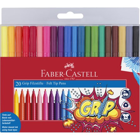 Faber-Castell Tuschpennor Grip 20-set (3 år+)