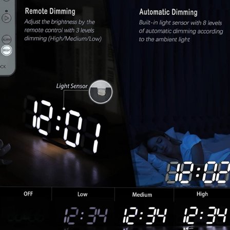 IC Digital väggklocka LED elektronisk väckarklocka 3D digital klocka