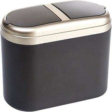 Mini Bil Papperskorg, Bil Papperskorg Med Lock Hängande Förvaringslåda Plast Dubbel Lock Papperskorg