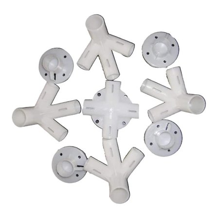 Tillräckligt med raka plastböjar, anslutningsrör, markis, tältersättningsdel, rörkoppling, 5-vägs korsad