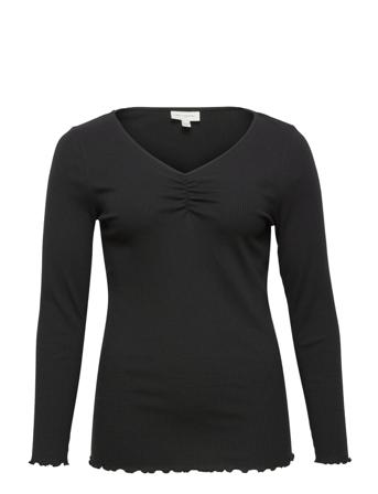 Carruffle Life Ls Top Jrs T-shirts & Tops Long-sleeved Svart ONLY Carmakoma