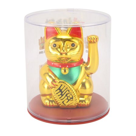 4in Solar Lucky Fortune Cat med vinkende arm Solar Powered Feng Shui Lucky Cats Lucky Beckoning Waving Wealth Cat Home Decor MLY23056 4
