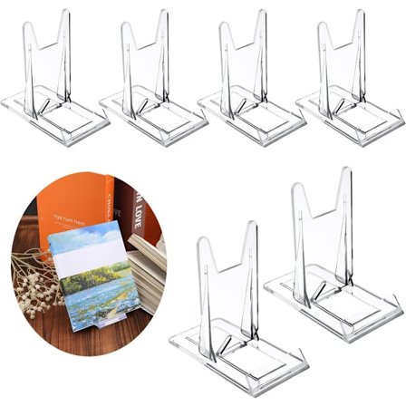 Pieces - Oppbevaringsstativ - Gjennomsiktig bokholder i plast - Visittkortholder - Mobiltelefonholder