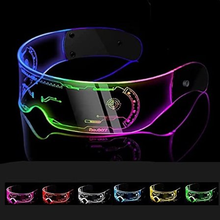LED-lys opp briller 7 farger Led briller Cyberpunk Neon briller
