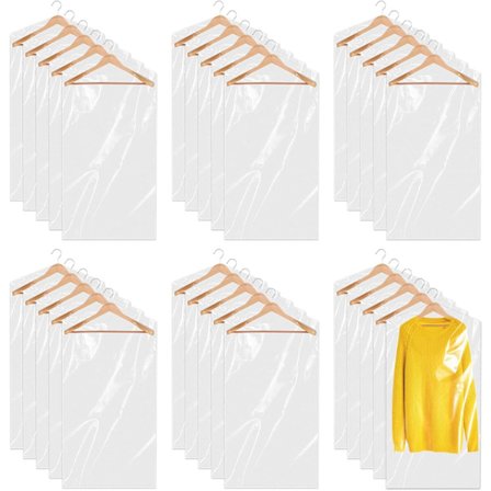 30 stk. Plastik Tøjbetræk 60x90 cm Hængende Tøjposer Clea