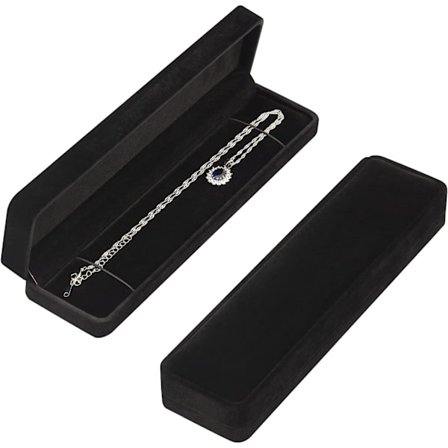 High-Quality Velvet Jewelry Box, Rectangular Velvet Jewelry Box for Unforgettable Moments During Weddings, Christmas and More