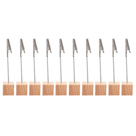 20 Valokuvateline Jalusta Klipsillä Puupohja Muistio Pöytänumeroteline Korttinäyttöteline Toimistoon Menu Häihin