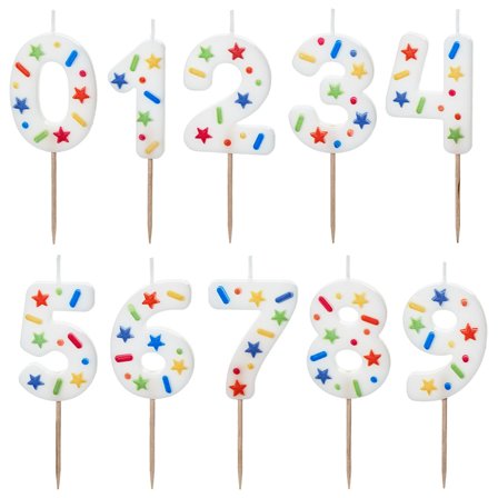 Hvidt Tallys med Konfetti