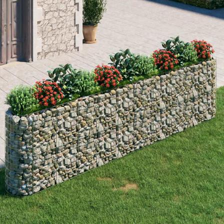 Vidaxl Planteringsgabion Galvaniserat Järn 400x50x100 Cm Silver
