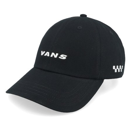 Vans - Nero unconstructed Cappellino - Check Side Curved Bill Jockey Black Dad Cap @ Hatstore