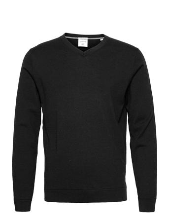 100 % Merino V-Neck Knit Stickad Tröja V-krage Svart Lindbergh