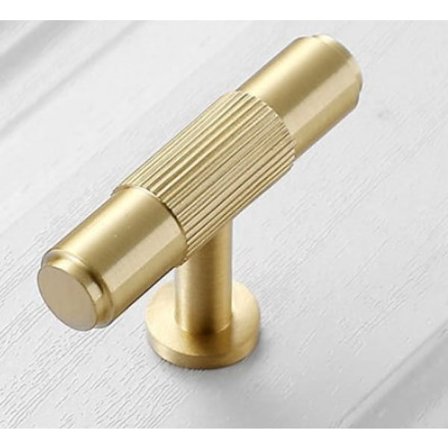 Pack Massiva Mässingsknoppar för Badrum Kökskåp Guld Möbel T-formade Drag Handtag för Skåp