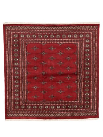 Pakistan Bokhara 2Ply Vloerkleed 204X204 Vierkant Donkerrood/Zwart Wol, Pakistan