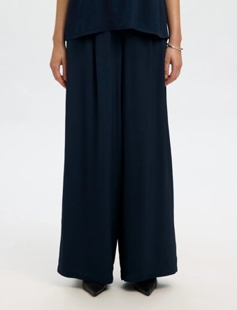 Selected Slfleonore Hw Wide Pant B - Navy - 36