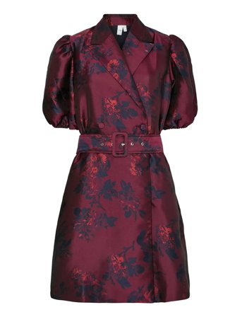 YAS Yasanki 2/4 Wrap Dress - Burgundy - 40