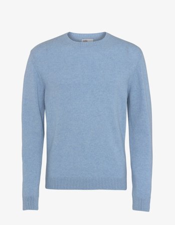 Classic Merino Wool Crew - Stone Blue S