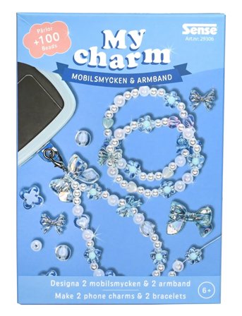 Pärlset Mobilsmycke & Armband Blå Blue Sense