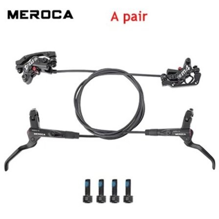 MEROCA MTB cykel hydraulisk broms Aluminiumlegering 800*1400mm 4 Pushes Piston M4 broms 160mm broms skiva cykel bromssystem MT200