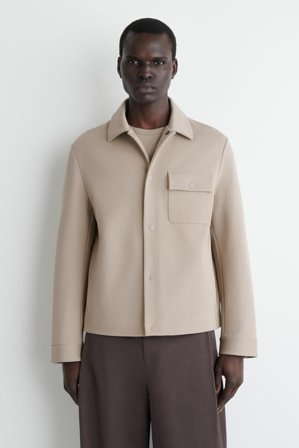 COS Homme Surchemise En Jersey-Sergé in Beige