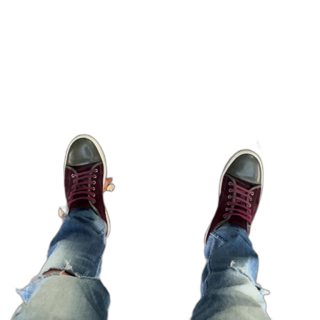 Vinröda Lanvin sneakers med grå tå