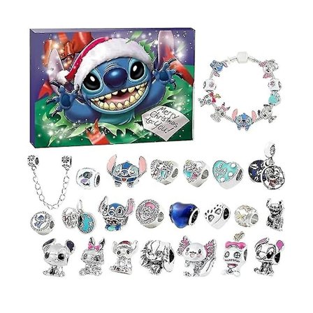 Anime Disney Lilo & Stitch Legeringssmykke Tilbehør Julekalender Armbånd Halskjede Pynt DIY Smykker Nedtellingskalender