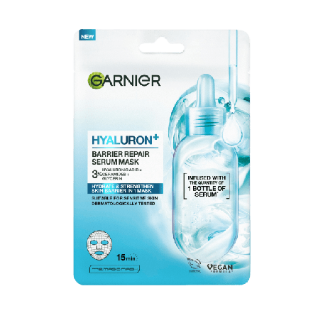 Garnier Hyaluron + Barrier Repair Serum Sheet Mask Ansiktsmask & peeling Dam Vit 28 gr