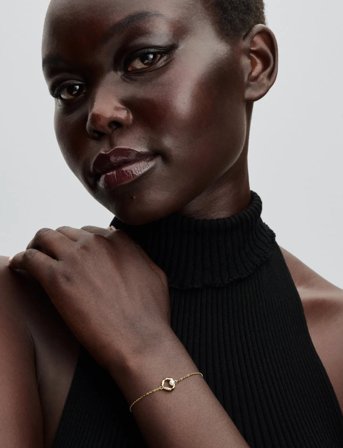 Pandora 14K Gold-Plated Bracelet With Treated White Freshwater Cultured Pearl And Clear Cubic Zirconia - Gold - 18 CM