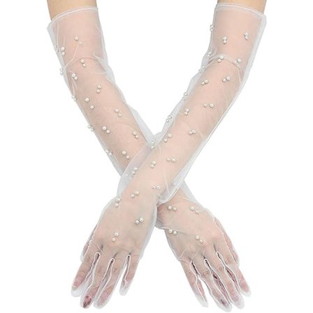 Blondert hansker Tulle albuehansker Lengde 1920-tallet festball Opera hanske