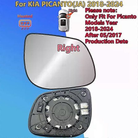 Til KIA Picanto/Morning(JA) 2018 2019 2020 2021 2022 2023 2024 LH&RH Opvarmet Bakspejl Glas#G6000/Bil Sidespejl-Glas