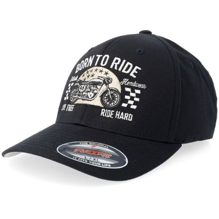 Born To Ride - Svart flexfit Keps - Live Free Ride Hard Biker Black Flexfit @ Hatstore