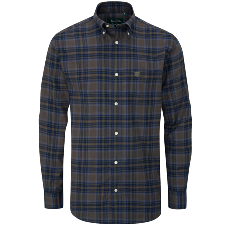 Alan Paine M's Ilkley Flannel Bd Shirt Green/Blue Check