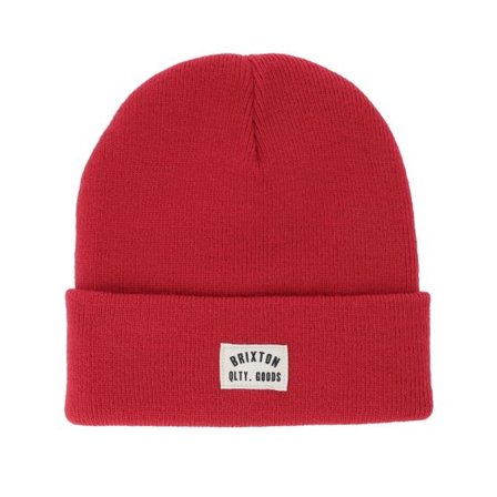 Brixton - Röd cuff Beanie - Woodburn Watch Adrenaline Rush Red Cuff @ Hatstore