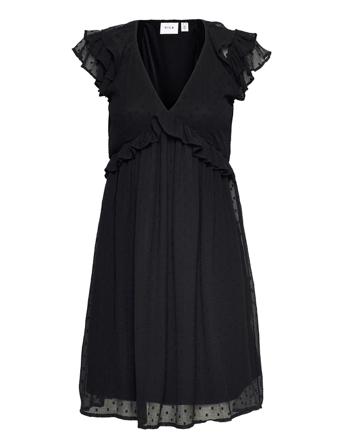 Viarmina V-Neck S/S Short Dress/Dc Black Vila