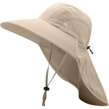 Solhatte, UPF 50+, Unisex Bredskygget Solhat, Vandafvisende, Trekkinghat, Herre Fiskerhat, Kasket med Nakke Beskytter, Fiskehat