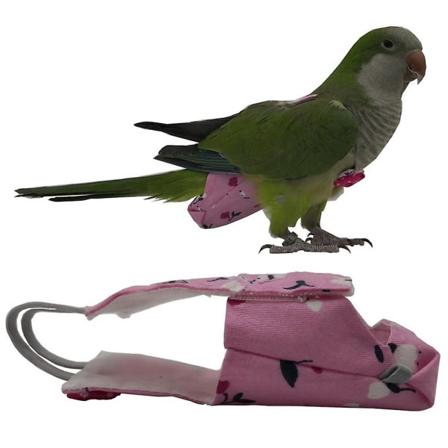 Lentopuku Lintuvaippa Uudelleenkäytettävä vaippa Lemmikkipapuukaija kyyhkysten vaatteet - Perfet Pink M 140*70mm